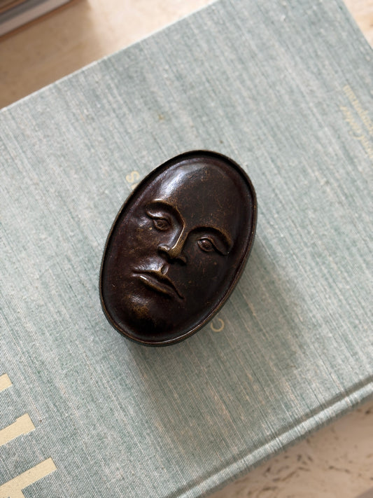 Oval Face Lidded Box in Bronze by Nelles Studio - C. 1998 | Collectors Gene