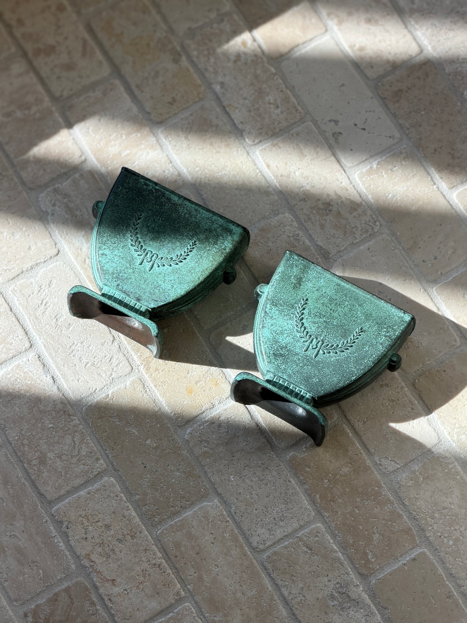 Pair of C.G. Hallberg Swedish Modern Bronze Urn Vases c.1940 | Collectors Gene