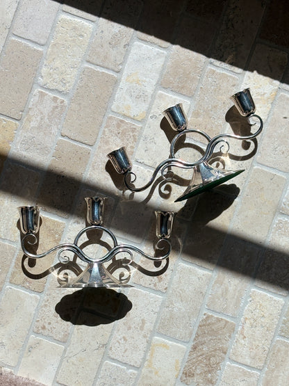 Pair of Petite Art Deco Silver Candelabras | Collectors Gene