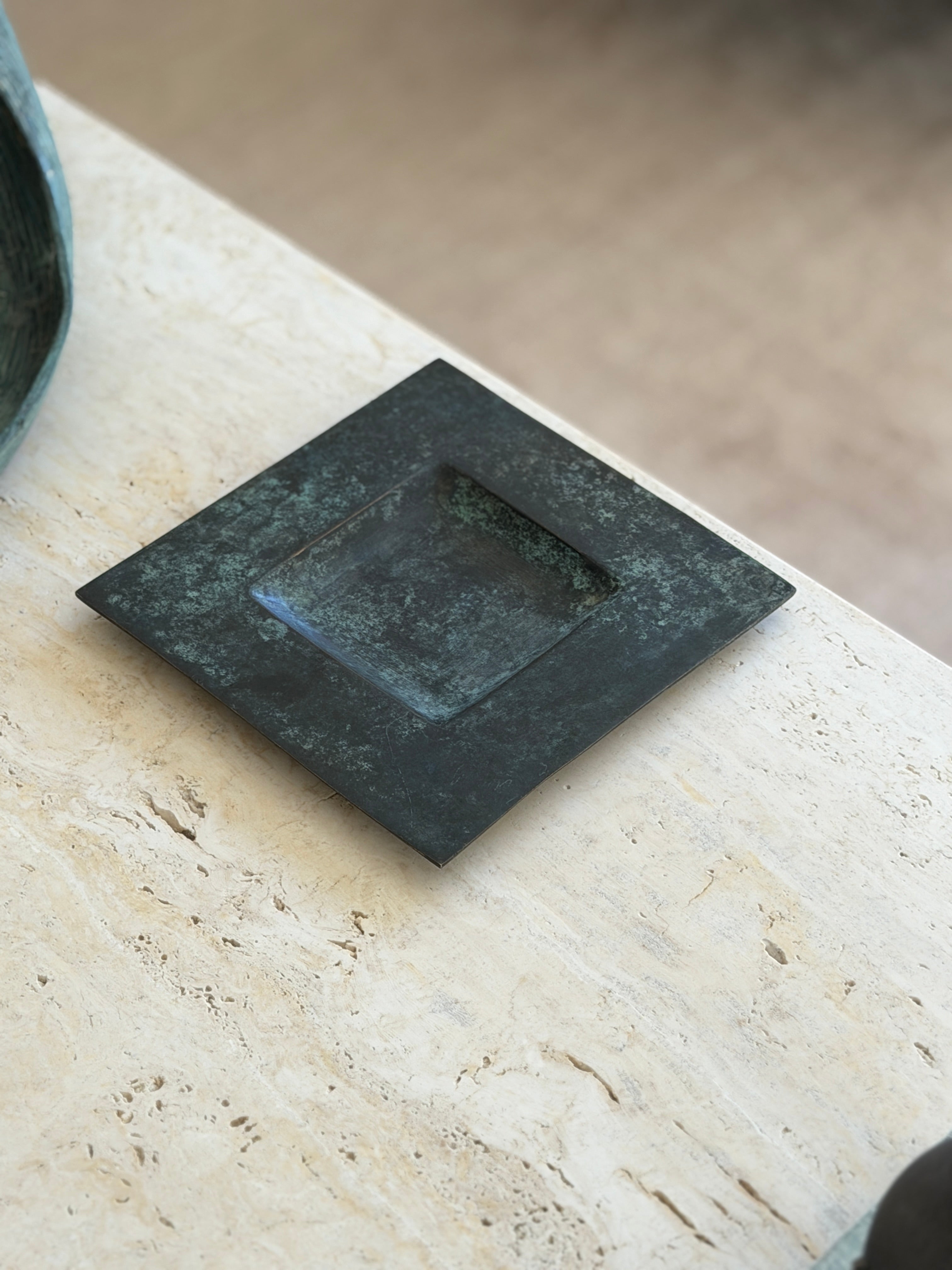 Patinated Bronze Square Vide Poche