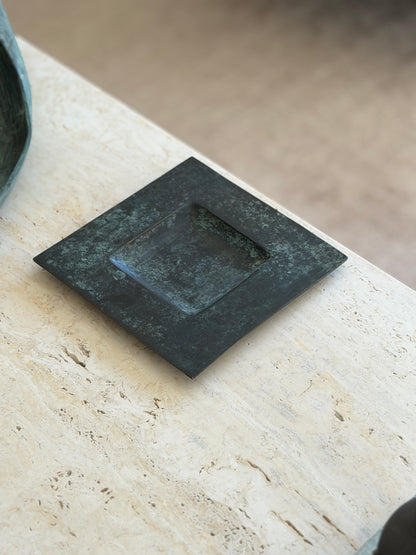 Patinated Bronze Square Vide Poche