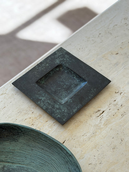 Patinated Bronze Square Vide Poche