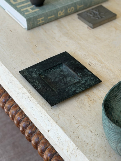 Patinated Bronze Square Vide Poche