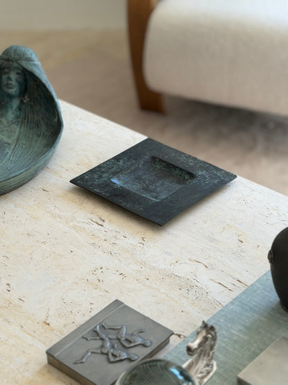 Patinated Bronze Square Vide Poche
