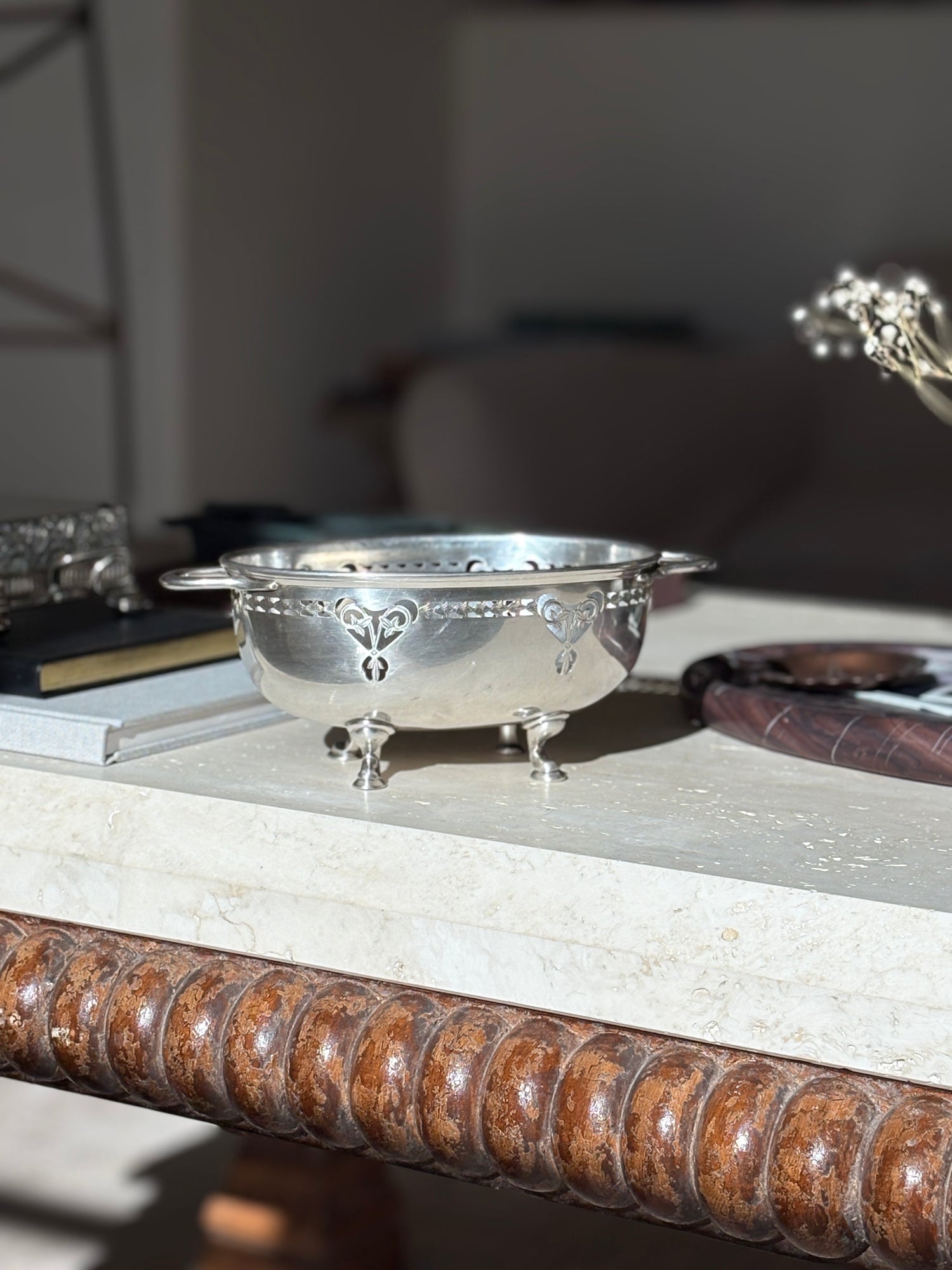 Pierced Silver Plated Footed Bowl by Walker &amp; Hall – Sheffield, England | Collectors Gene