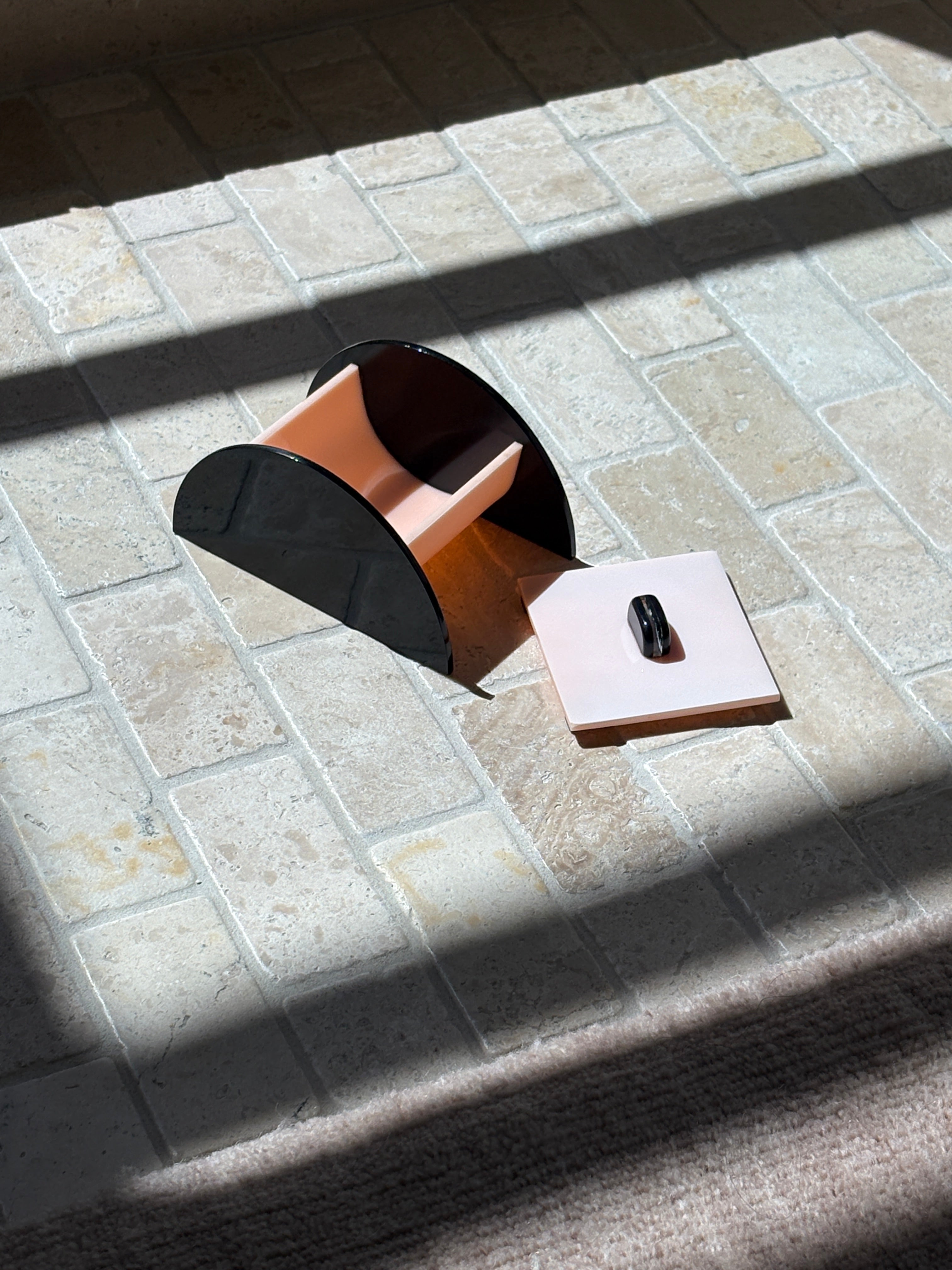 Pink Black Lucite Postmodern Trinket Box-c. 1980 | Collectors Gene