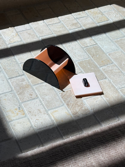 Pink Black Lucite Postmodern Trinket Box-c. 1980 | Collectors Gene