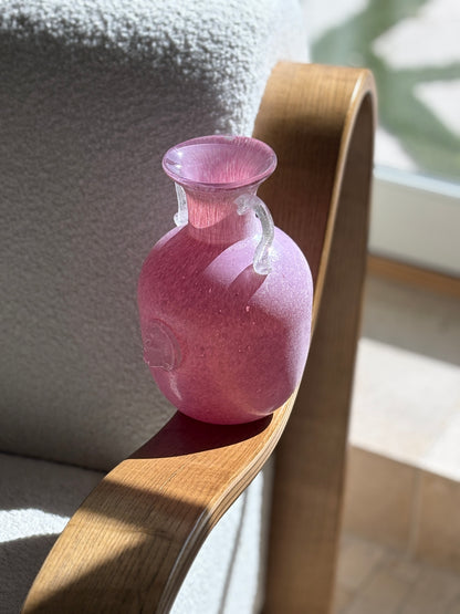 Pink Scavo Murano Amphora Vase with Lions Heads by Paolo Rubelli – Italy | Collectors Gene