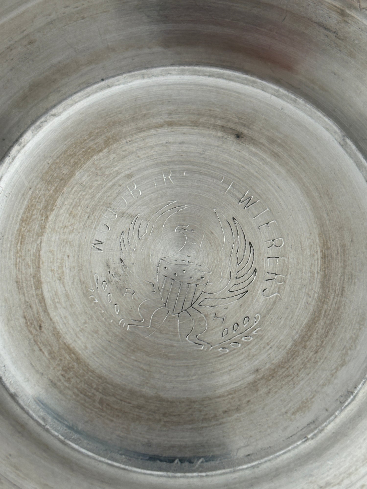 Polished Pewter Bowl with Equestrian Horse Head Handles | Collectors Gene