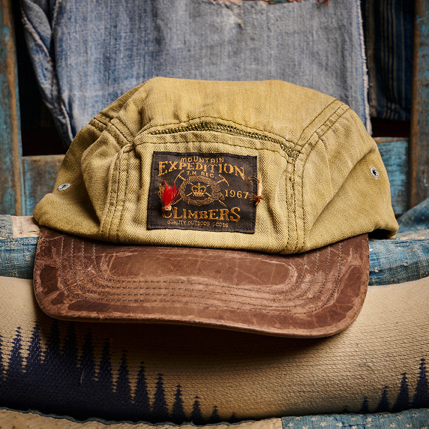 Polo Ralph Lauren Herringbone Twill Fishing Cap with Leather Bill with Fishing Flys | Doug Bihlmaier