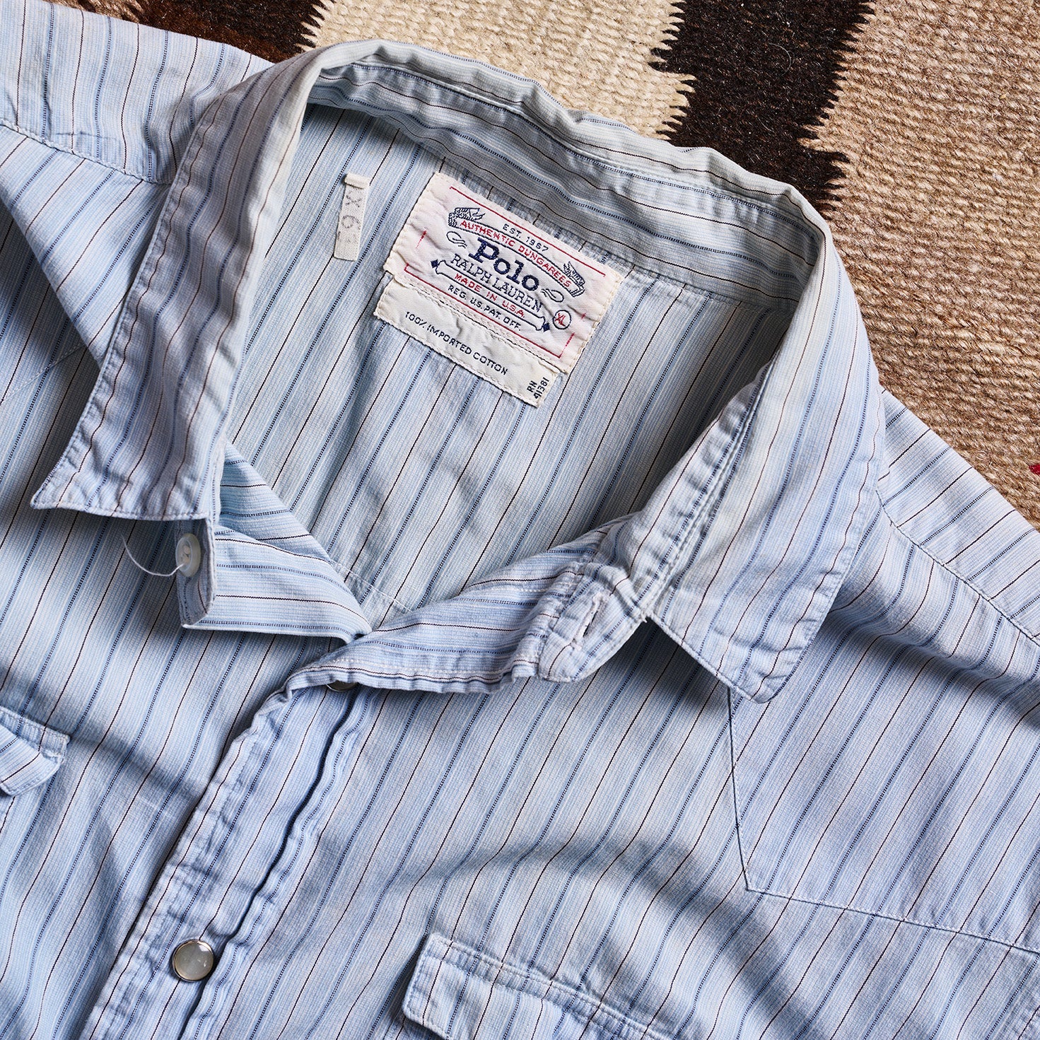 Polo Ralph Lauren Western Blue Stripe Pearl Snap Shirt | Doug Bihlmaier