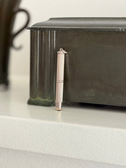 Propelling Cigar Piercer in Engine Turned Sterling Silver by William Manton Birmingham 1985 | Collectors Gene