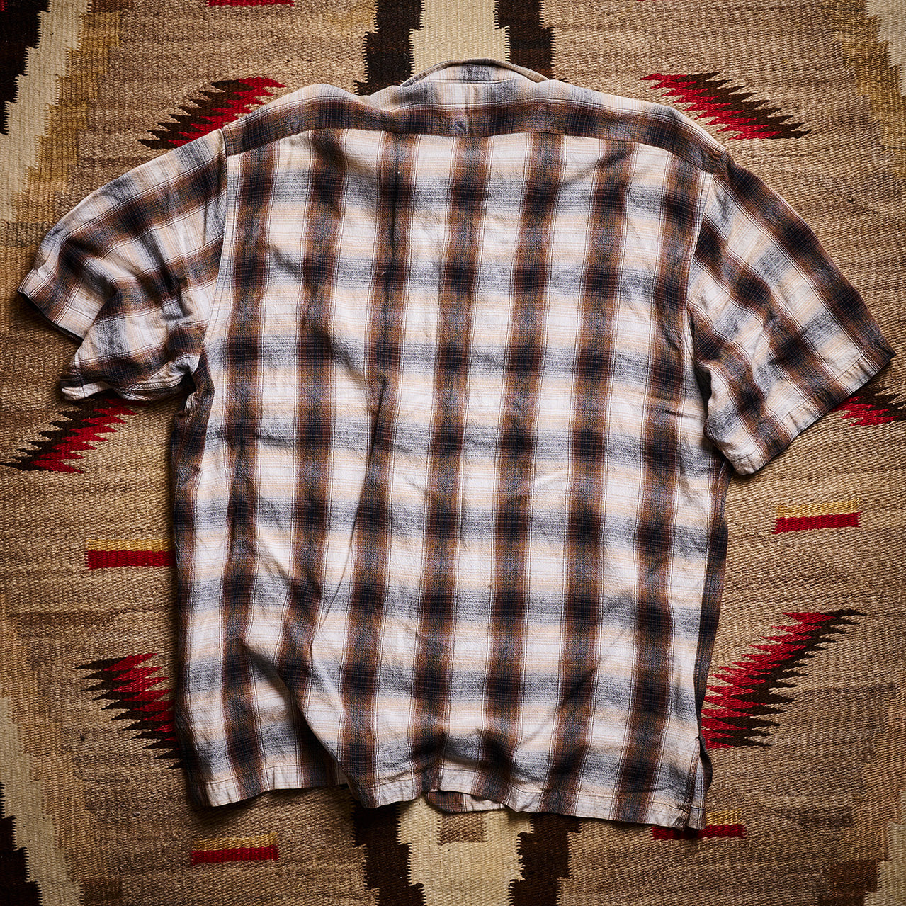 RRL Ralph Lauren Brown Short Sleeve Plaid Shirt | Doug Bihlmaier