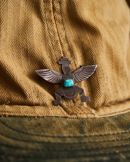 RRL Ralph Lauren Blank Hat with Winged Dancer Pin | Doug Bihlmaier
