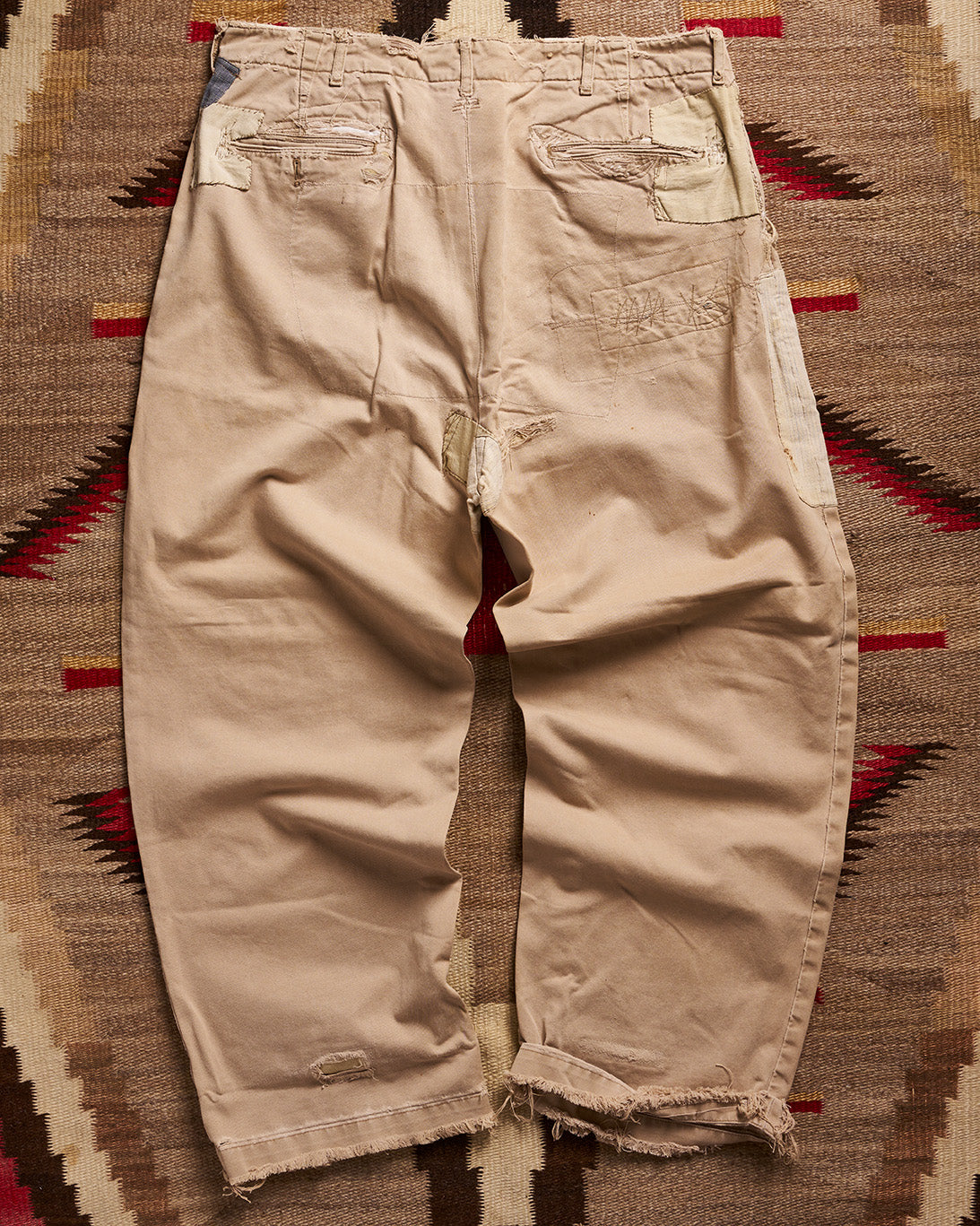 RRL Ralph Lauren Blue Patchwork Khakis | Doug Bihlmaier