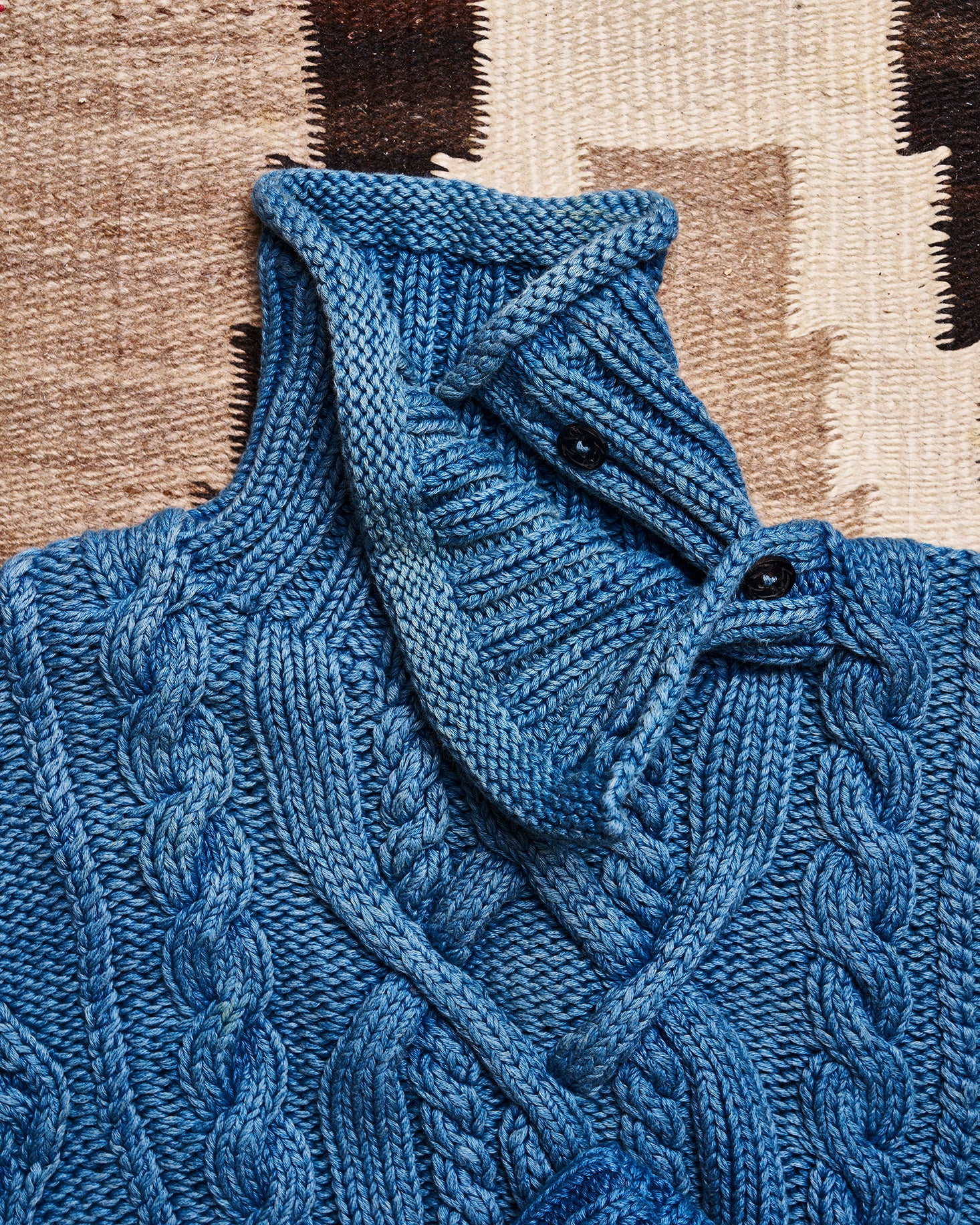 RRL Ralph Lauren Cable Hand Knit Roll Neck Sweater | Doug Bihlmaier