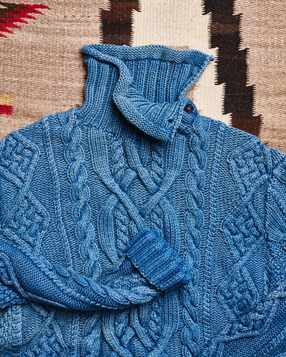 RRL Ralph Lauren Cable Hand Knit Roll Neck Sweater | Doug Bihlmaier