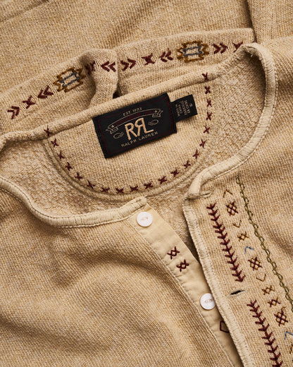 RRL Ralph Lauren Embroidered Stitch Henley | Doug Bihlmaier