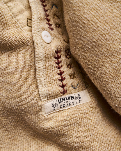 RRL Ralph Lauren Embroidered Stitch Henley | Doug Bihlmaier