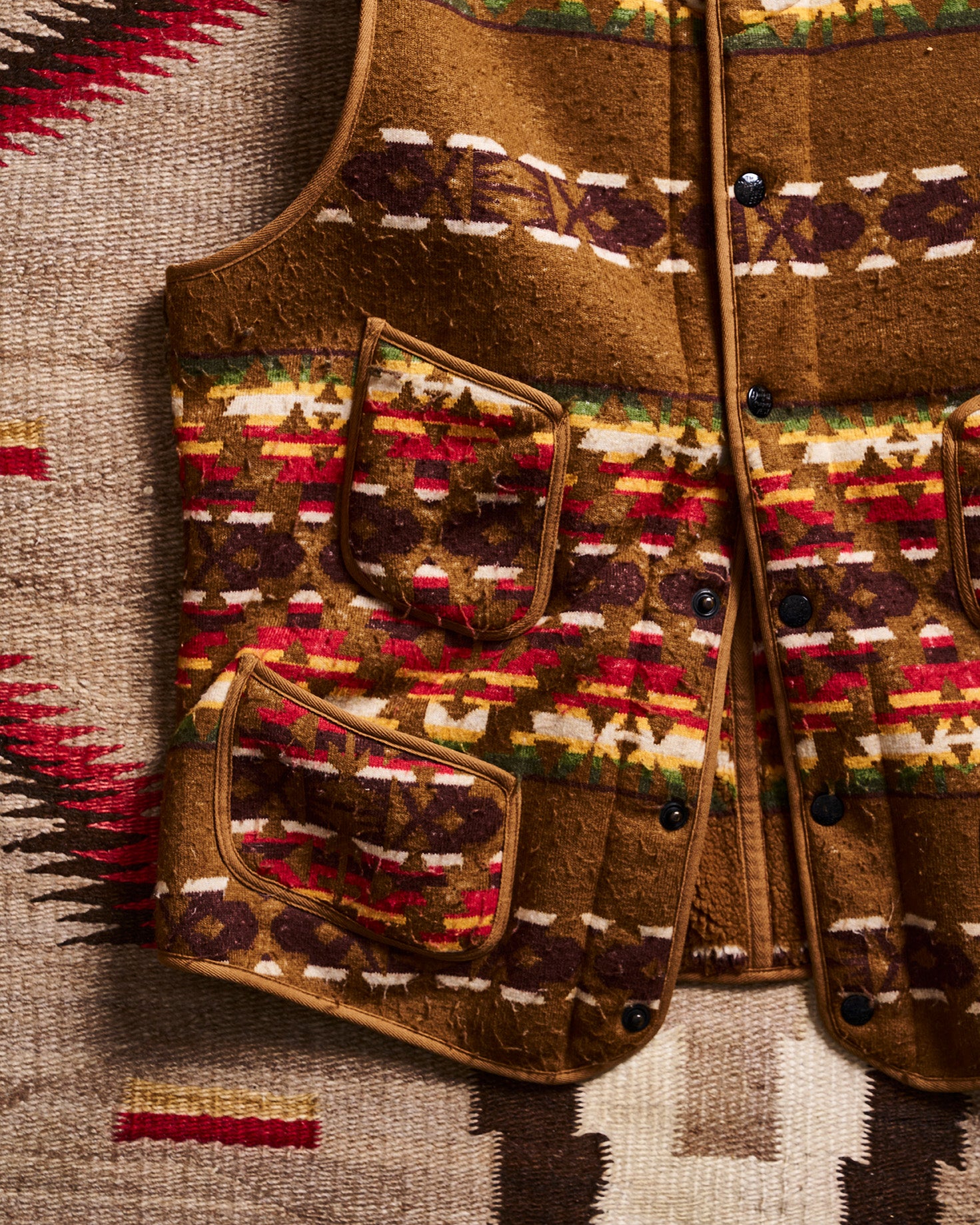 RRL Ralph Lauren Fleece Trade Blanket Native Vest | Doug Bihlmaier