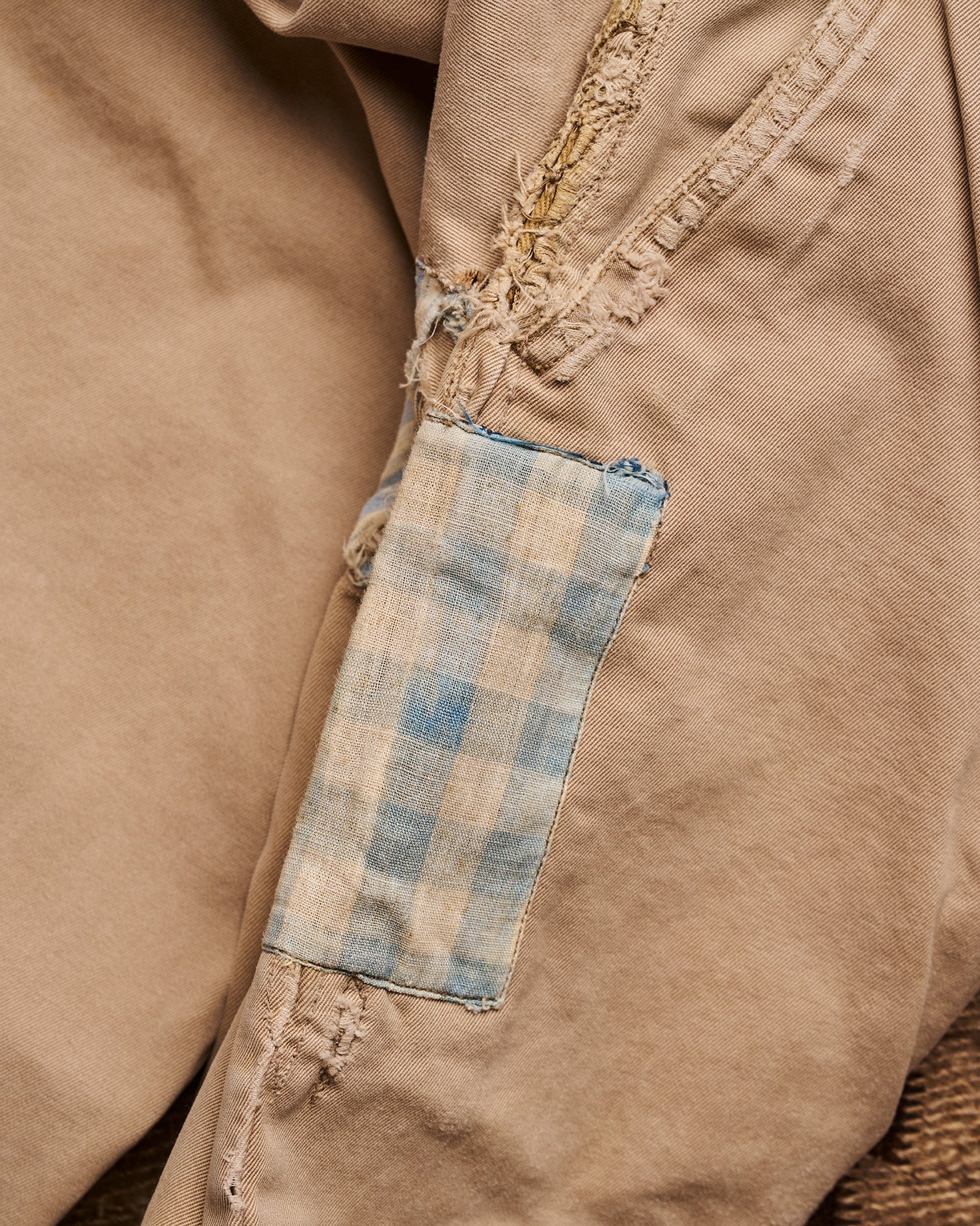 RRL Ralph Lauren Gingham Patchwork Khakis | Doug Bihlmaier