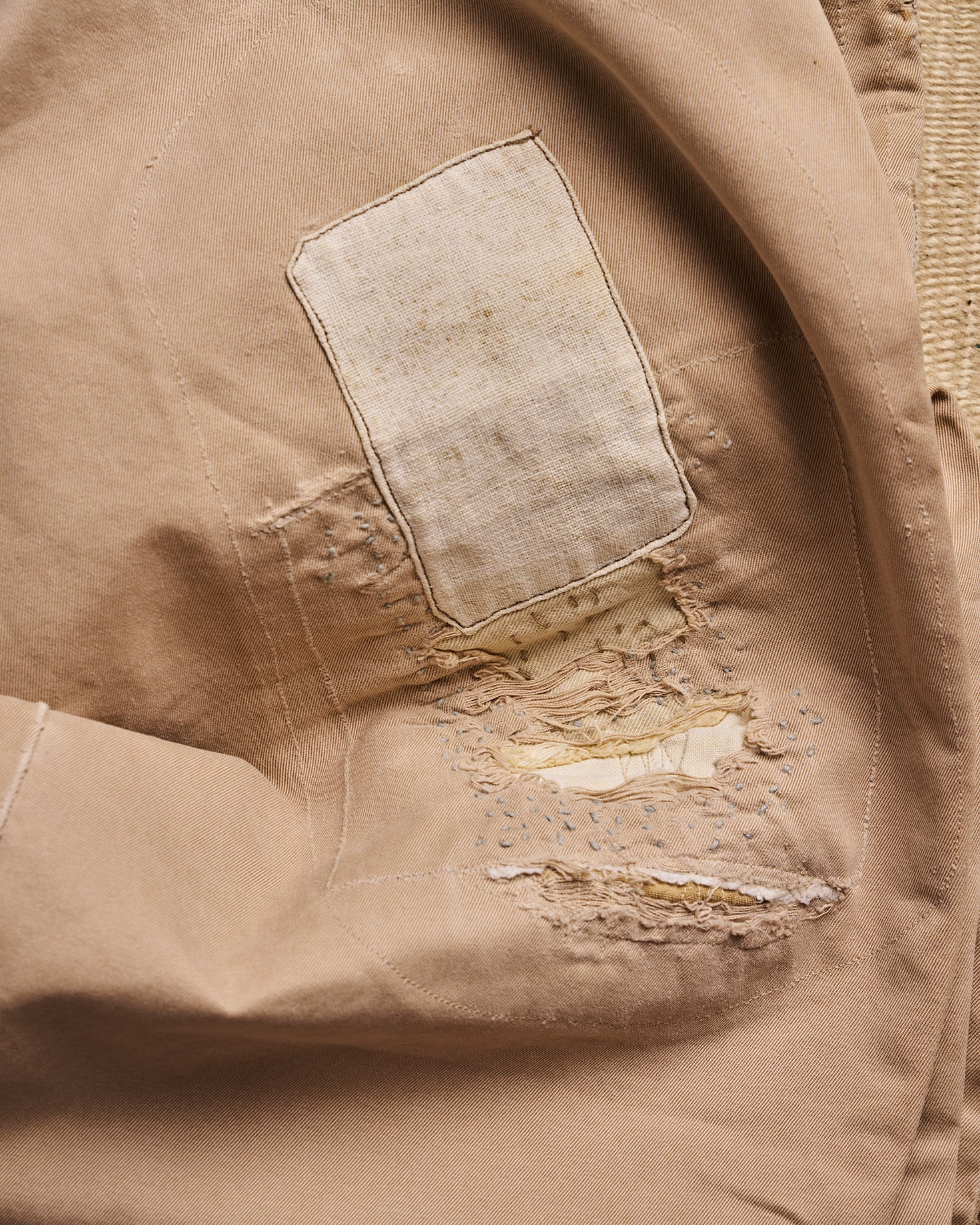 RRL Ralph Lauren Khaki Red Patchwork Pants | Doug Bihlmaier