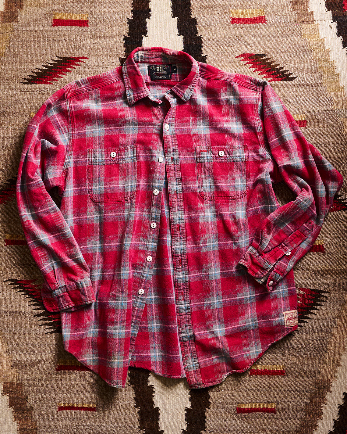 RRL Ralph Lauren Red Gray Check Flannel | Doug Bihlmaier
