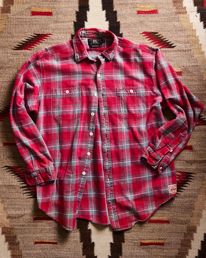 RRL Ralph Lauren Red Gray Check Flannel | Doug Bihlmaier
