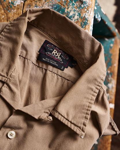 RRL Ralph Lauren Tan Mini Check Shirt | Doug Bihlmaier