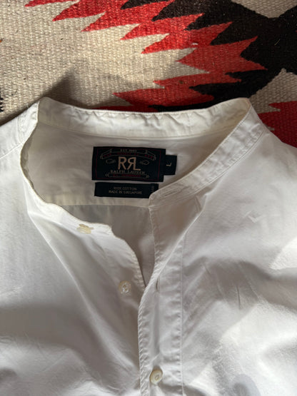 RRL Ralph Lauren White Banded Button Down Shirt | Doug Bihlmaier