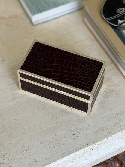 Ralph Lauren Chapman Faux Croc Wood-Lined Box | Collectors Gene