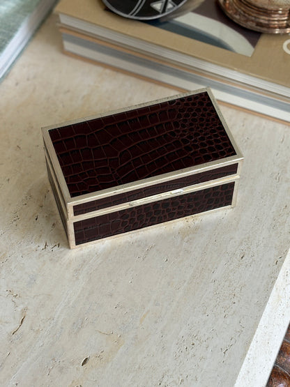 Ralph Lauren Chapman Faux Croc Wood-Lined Box | Collectors Gene