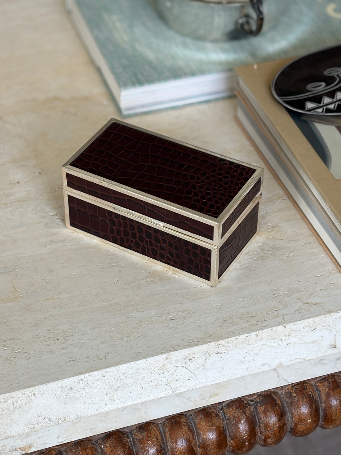 Ralph Lauren Chapman Faux Croc Wood-Lined Box | Collectors Gene