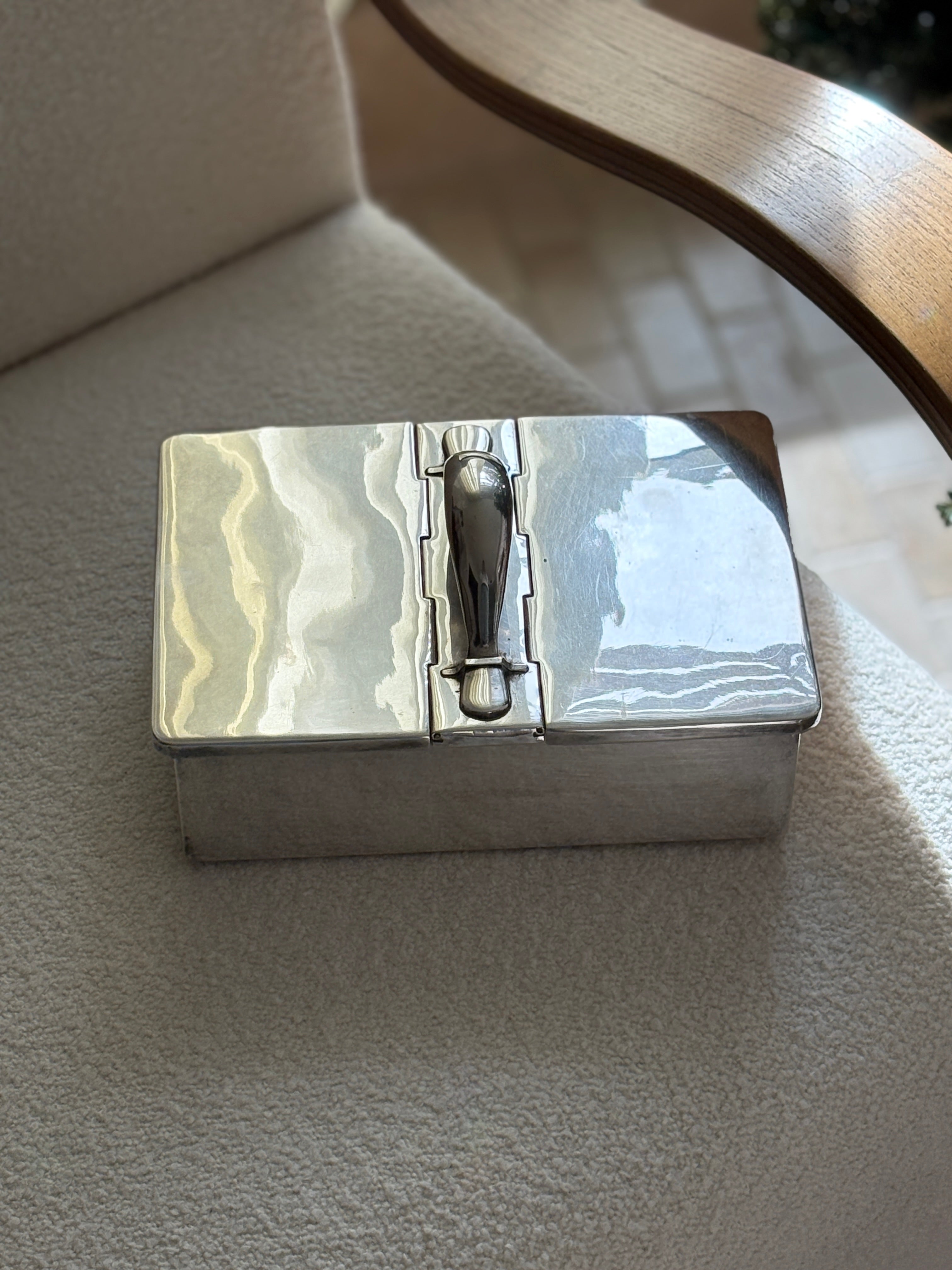 Ralph Lauren  Dual Sided Silver Equestrian Box with Handle | Collectors Gene