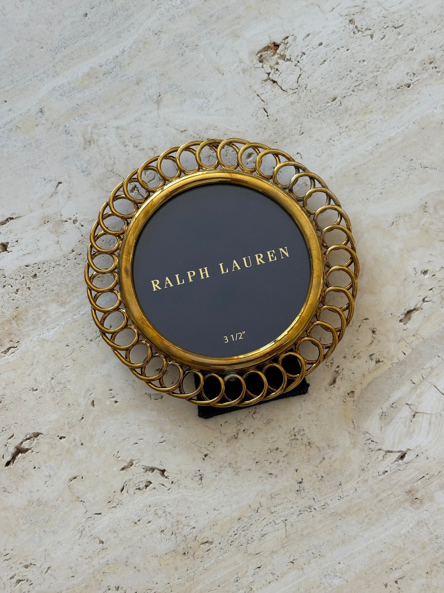 Ralph Lauren Gold-Plated Gardiner 3.5" Round Frame | Collectors Gene Rare Finds