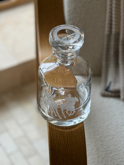 Ralph Lauren Home Crystal Polo Etched Decanter with Stopper | Collectors Gene