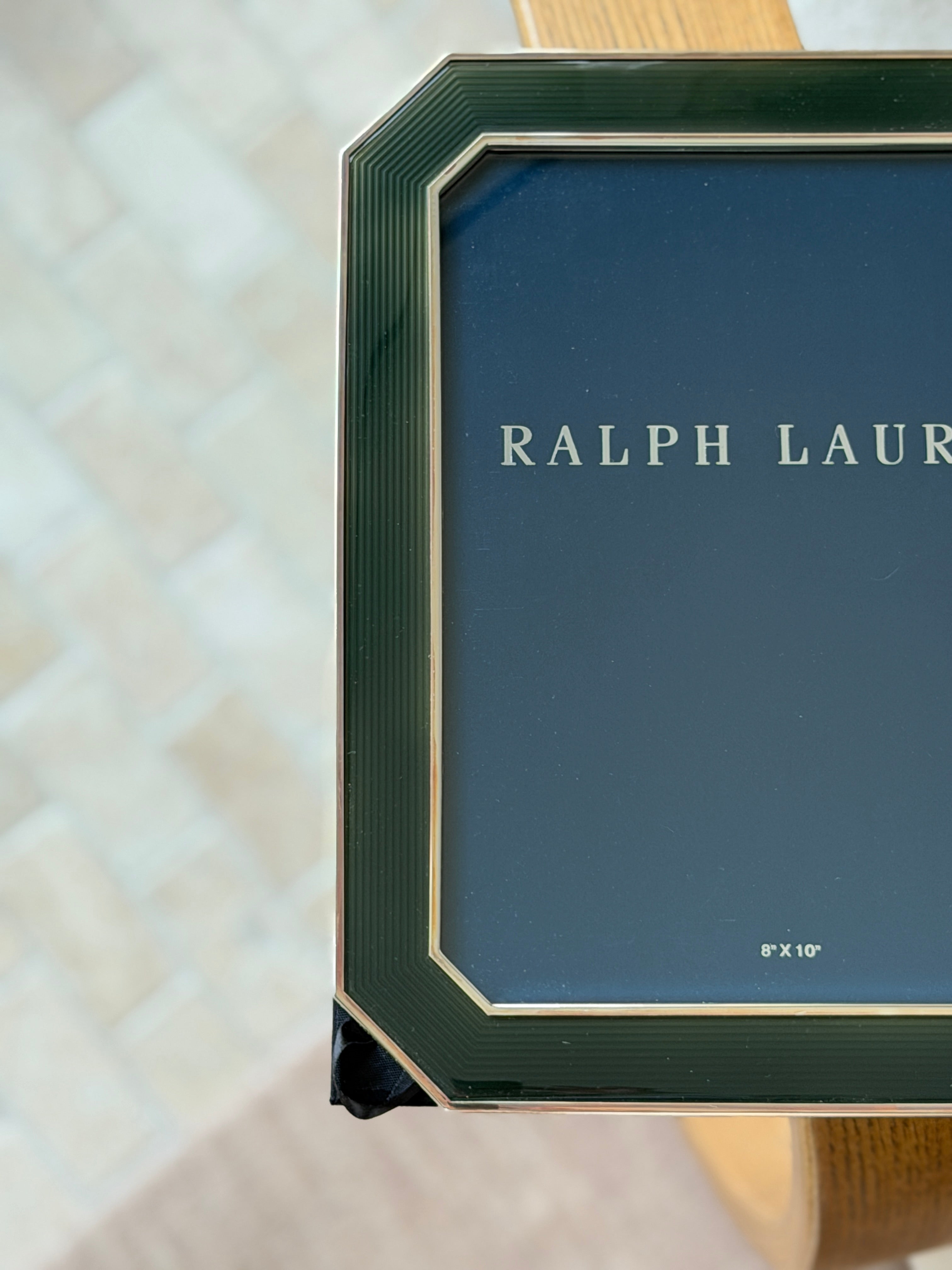 Ralph Lauren Meyer 8x10 Octagonal Picture Frame in Green Silver | Collectors Gene