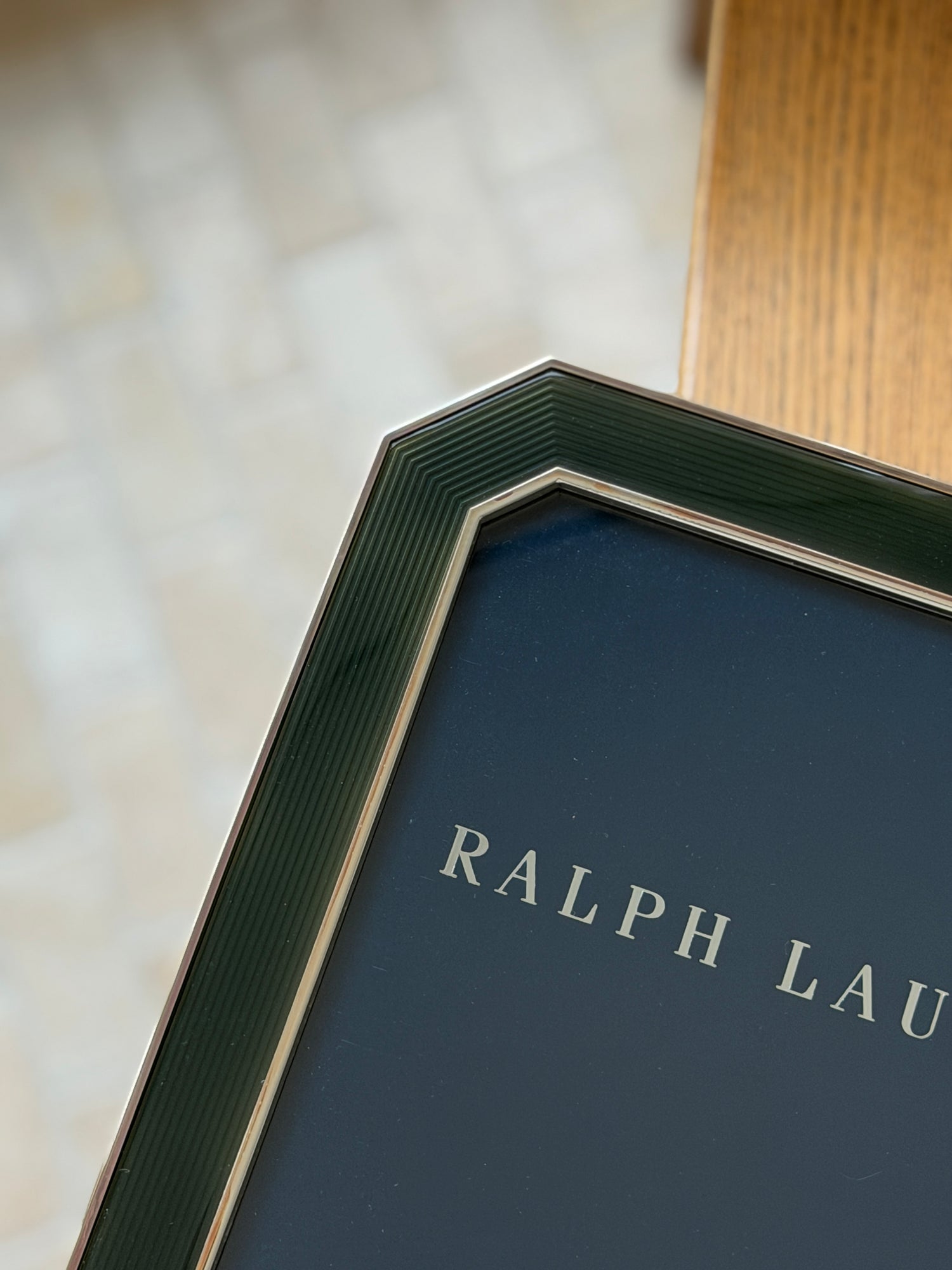 Ralph Lauren Meyer 8x10 Octagonal Picture Frame in Green Silver | Collectors Gene