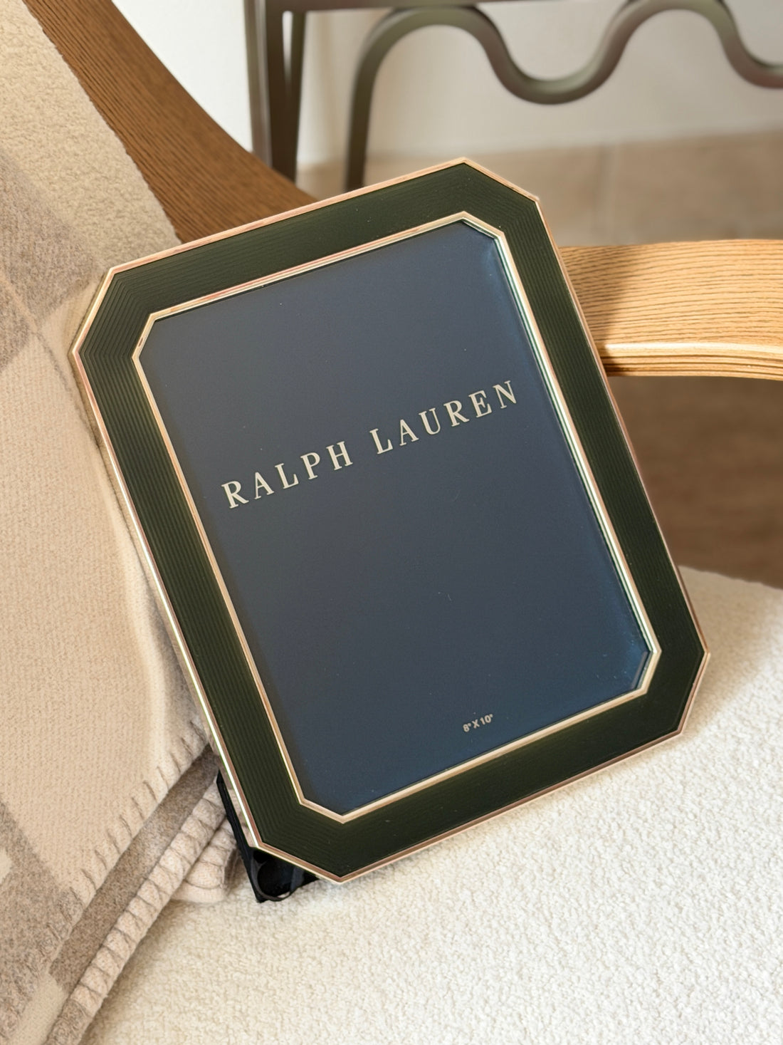 Ralph Lauren Meyer 8x10 Octagonal Picture Frame in Green Silver | Collectors Gene
