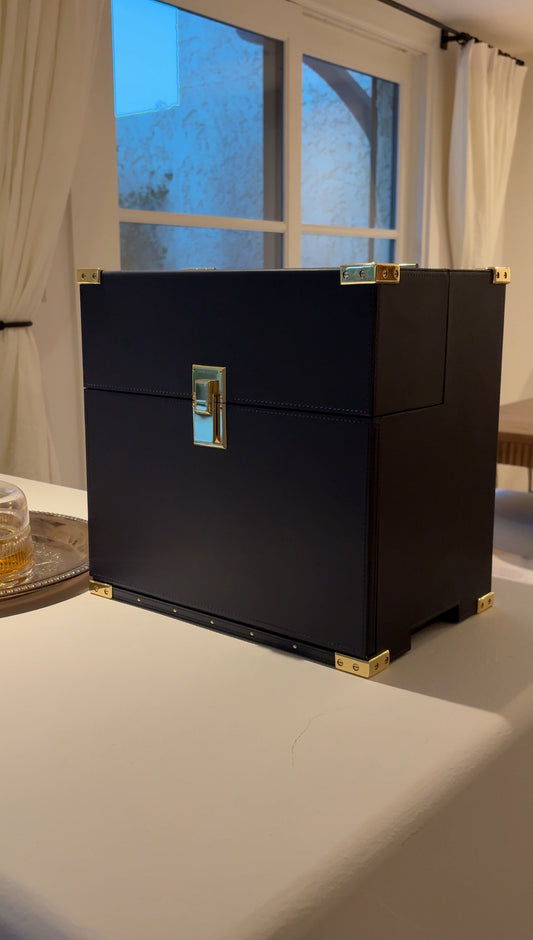 Ralph Lauren Parker Leather Cocktail Mixologist Bar Box | Collectors Gene Vintage Finds