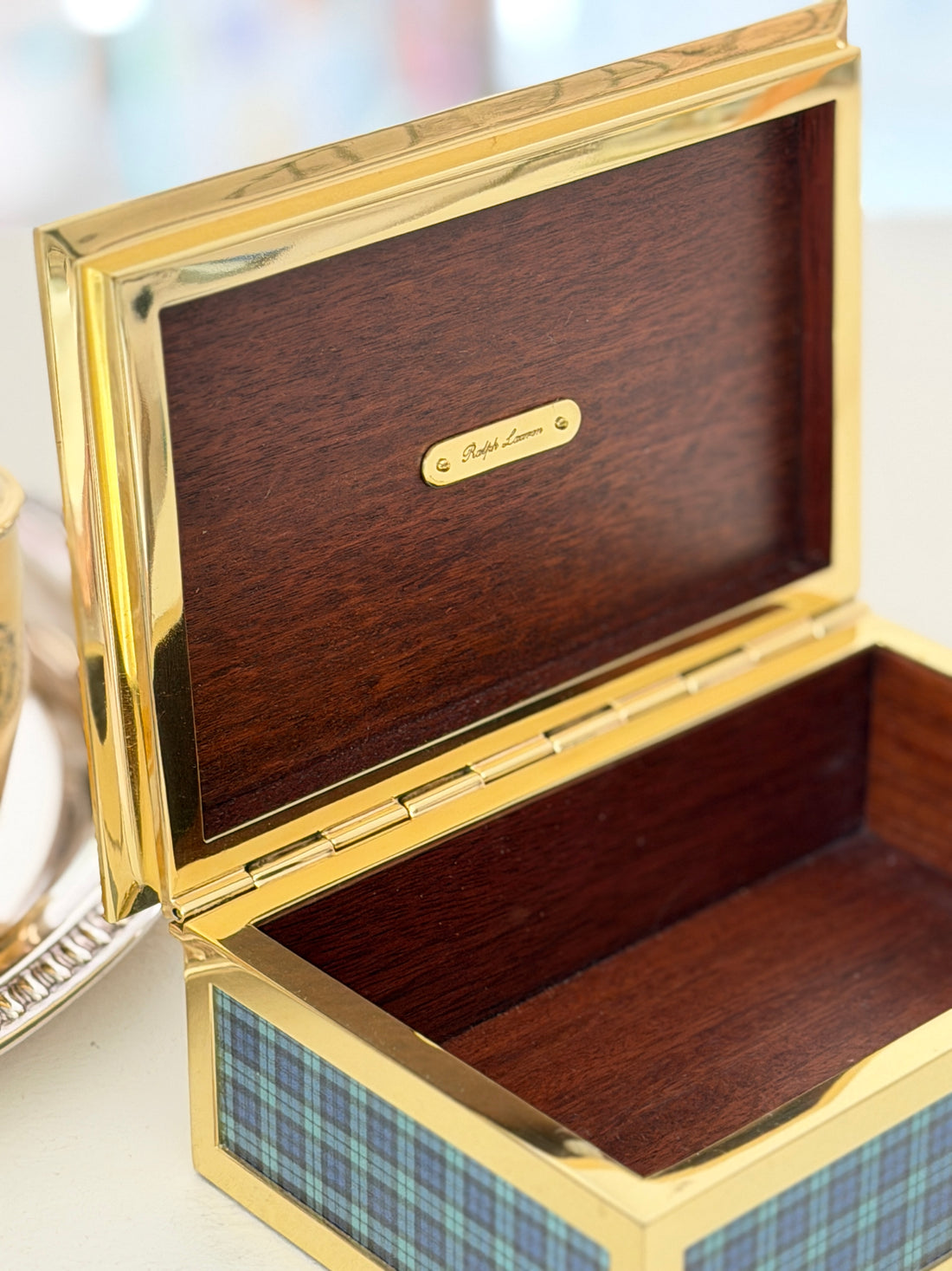Ralph Lauren Tartan Brass Decorative Box | Collectors Gene