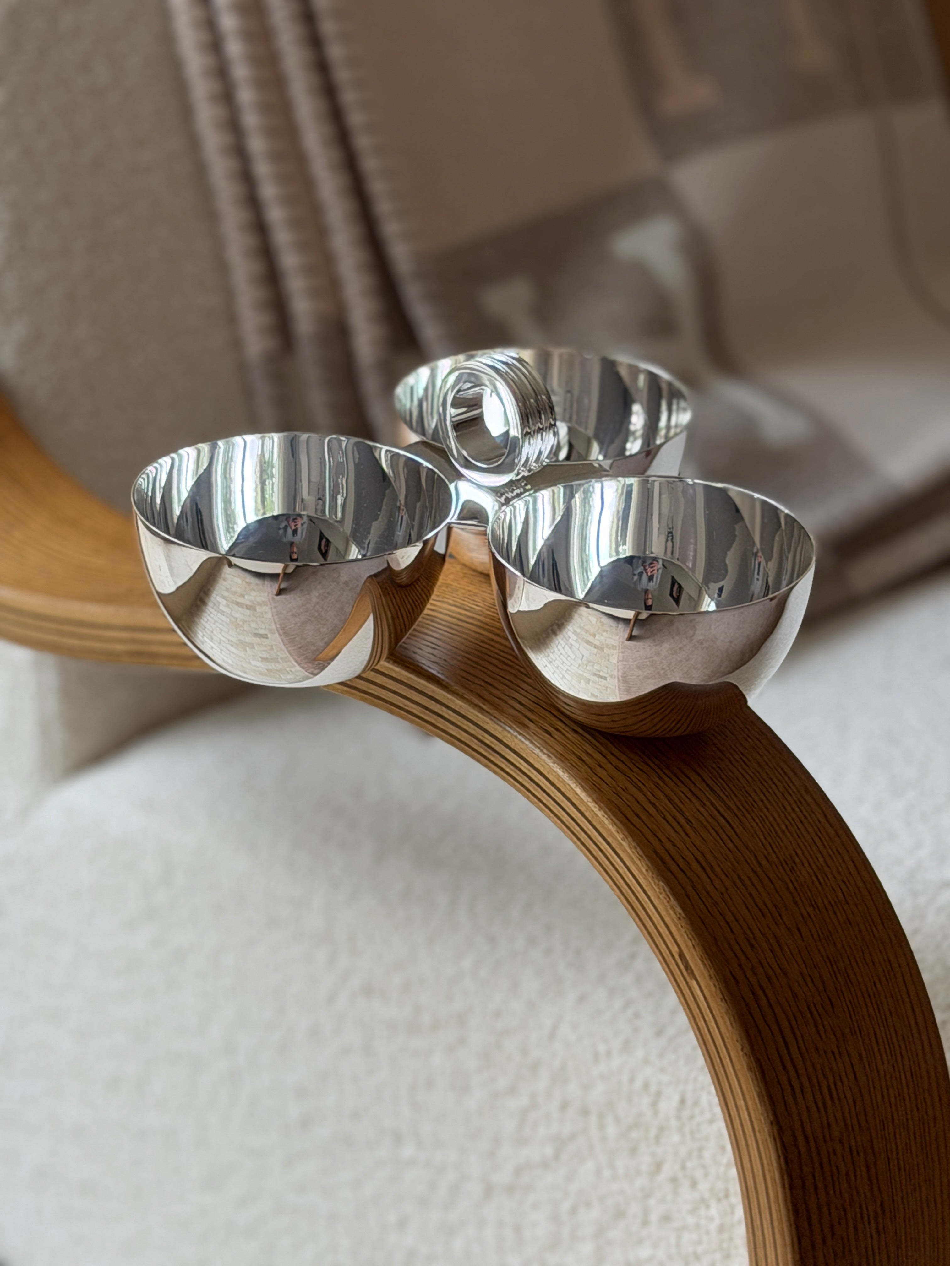 Ralph Lauren Triple Nut Bowl in Silver Plated Brass | Collectors Gene