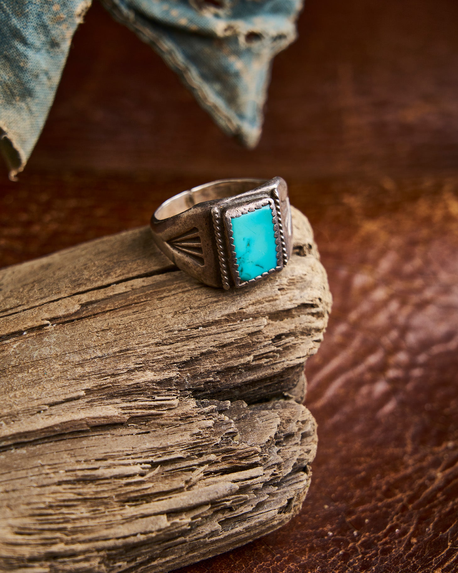 Rectangle Turquoise Sawtooth Ring | Doug Bihlmaier