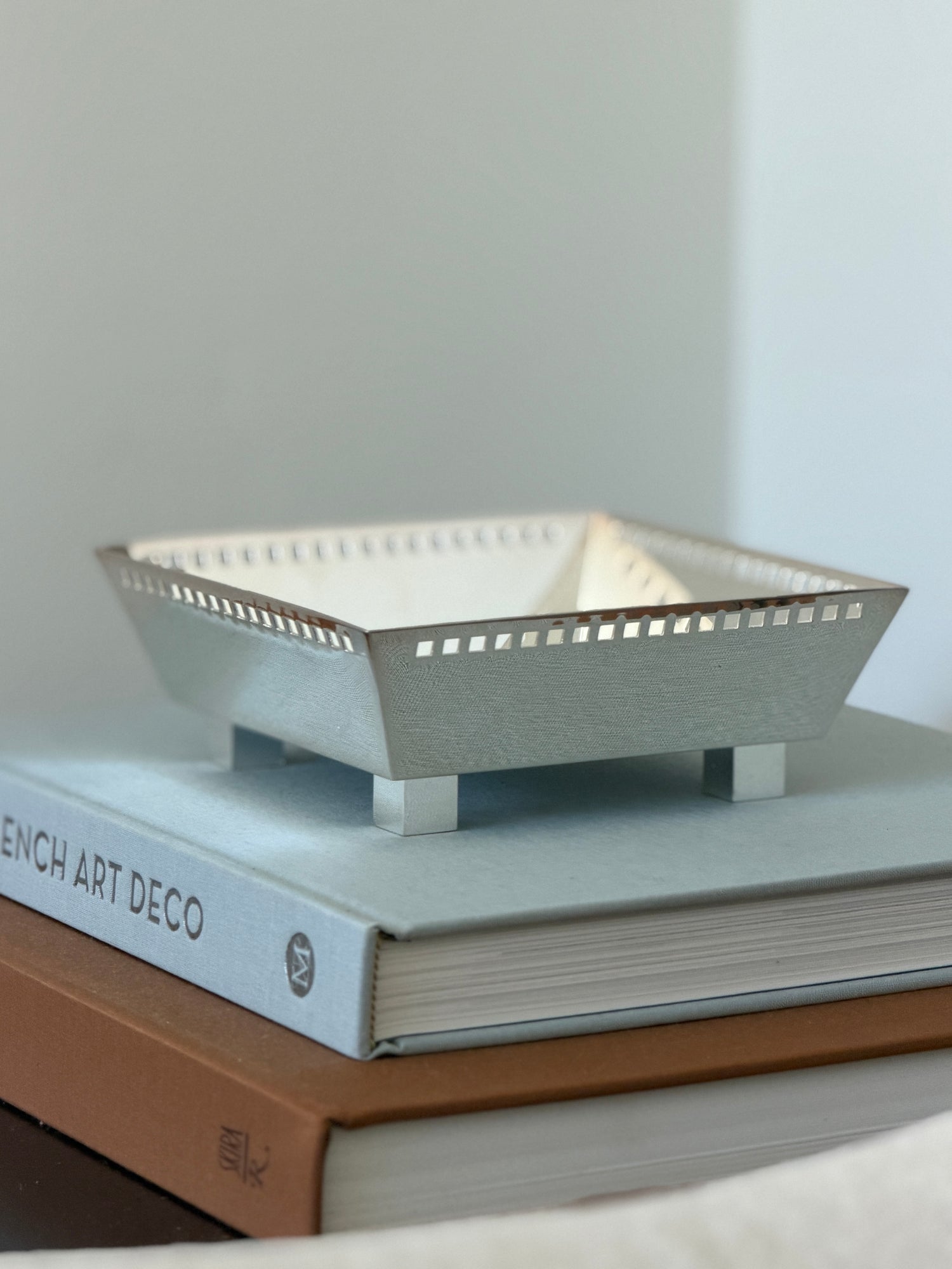 Richard Meier for Swid Powell Silver Plated Square Footed Bowl — Italy c.1980s