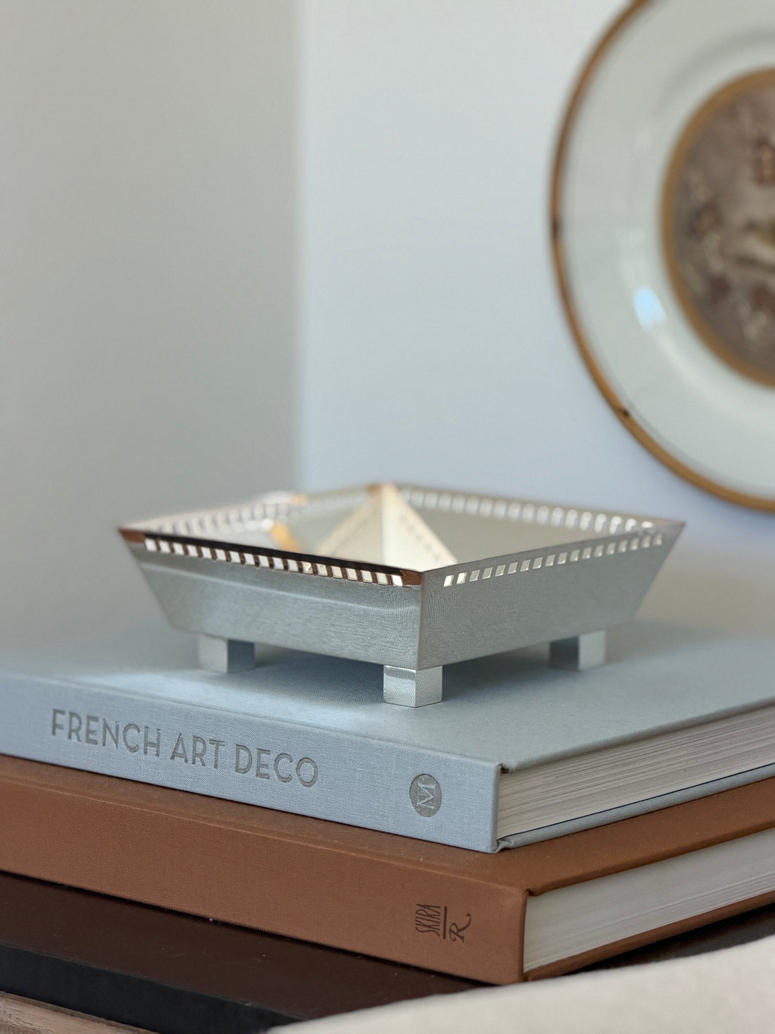 Richard Meier for Swid Powell Silver Plated Square Footed Bowl — Italy c.1980s
