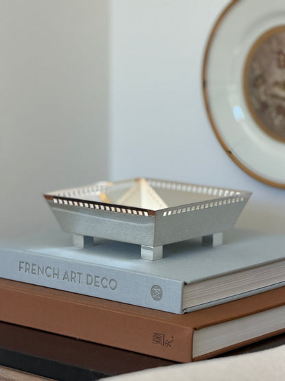 Richard Meier for Swid Powell Silver Plated Square Footed Bowl — Italy c.1980s