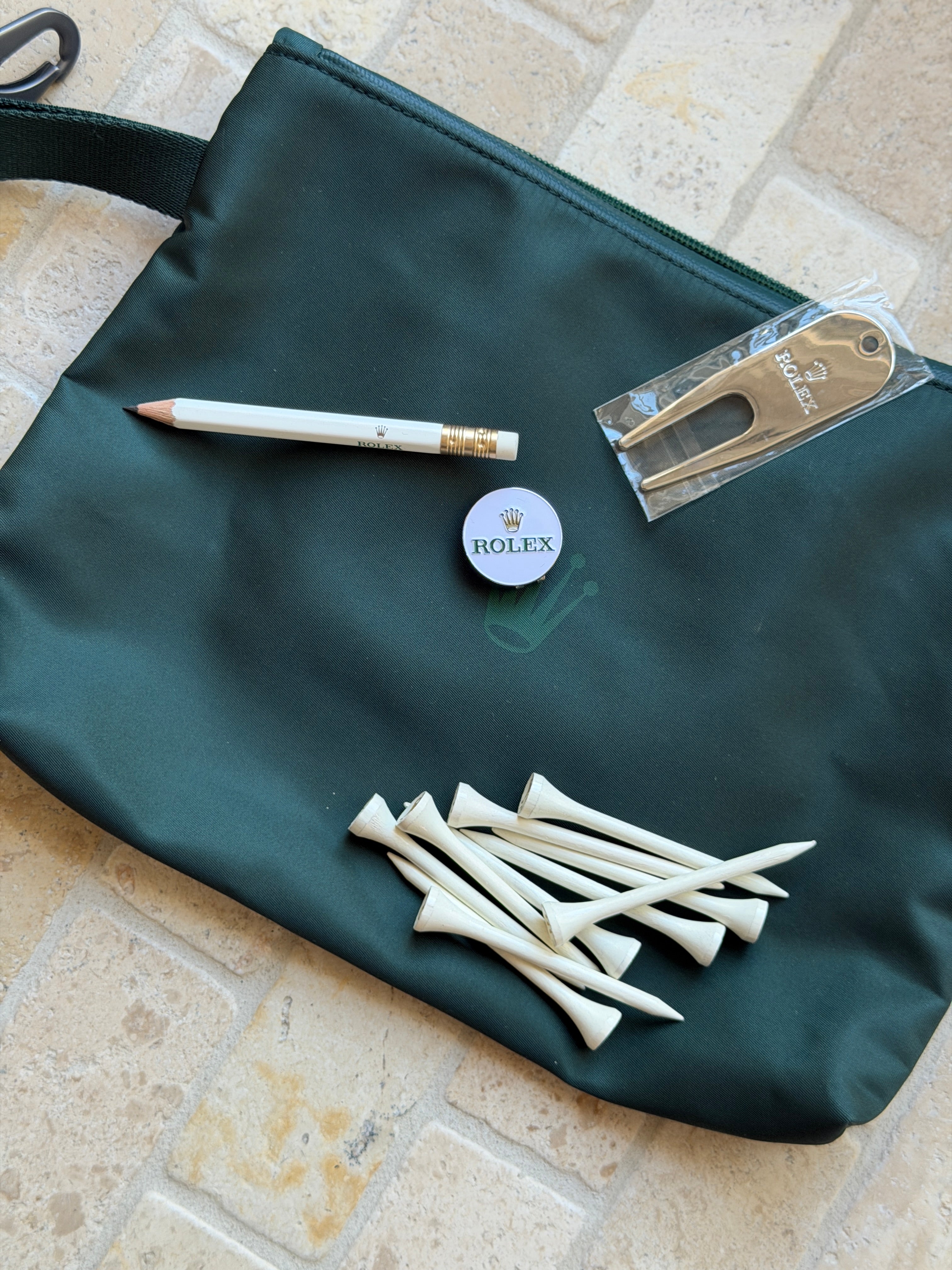 Rolex Golf Accessories Set with Pouch Divot Tool Ball Marker Tees | Collectors Gene