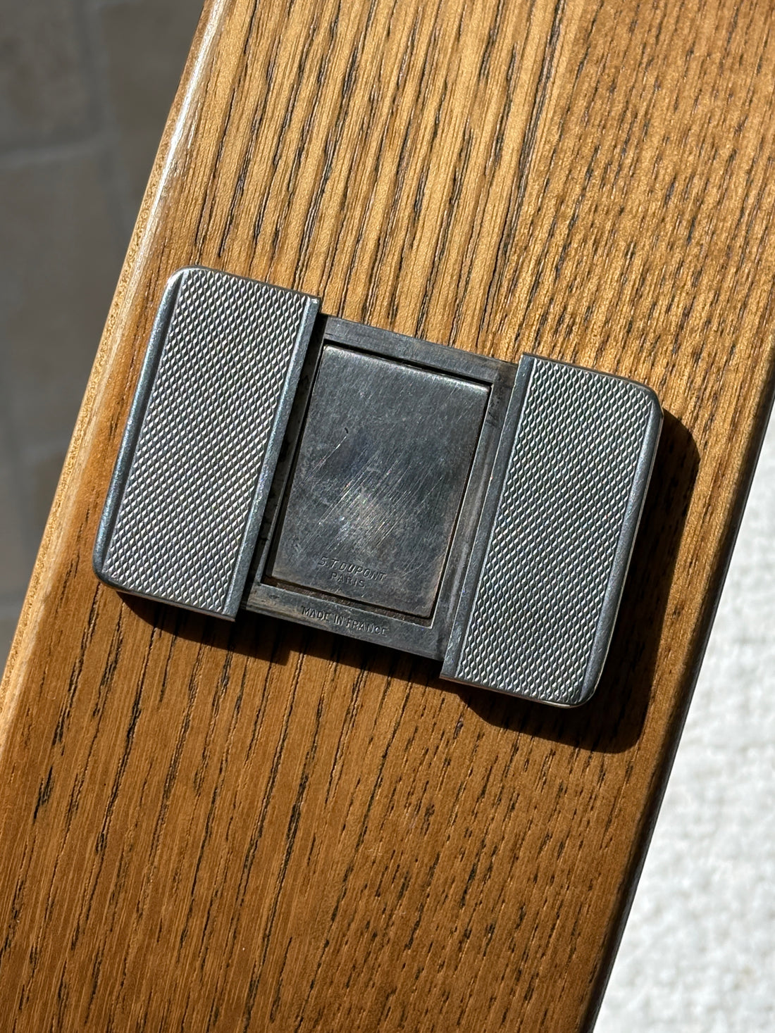 S.T. Dupont Silver Engine Turned Travel Picture Frame - France