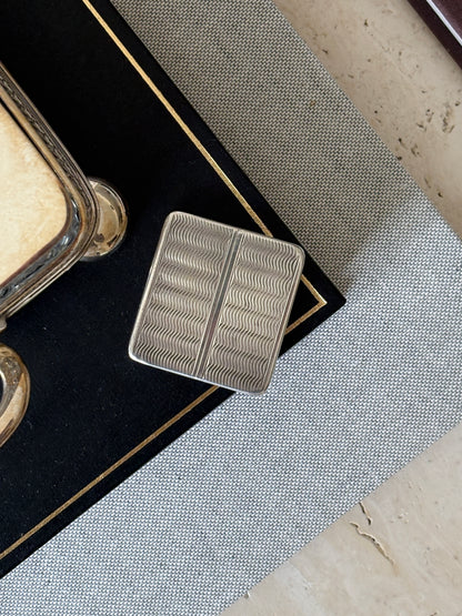 S.T. Dupont Silver Travel Picture Frame Wave Pattern – France | Collectors Gene