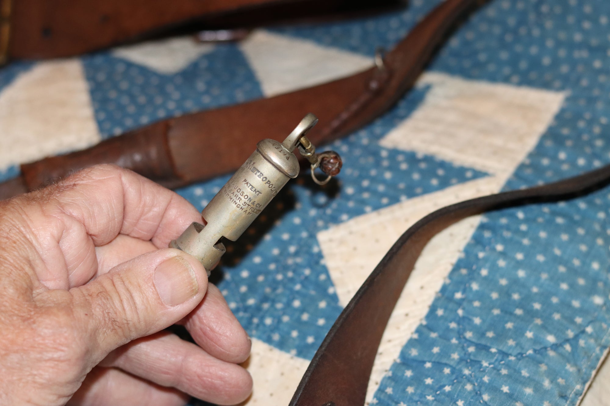 Sam Brown English Leather and Brass Belt with Whistle | Doug Bihlmaier